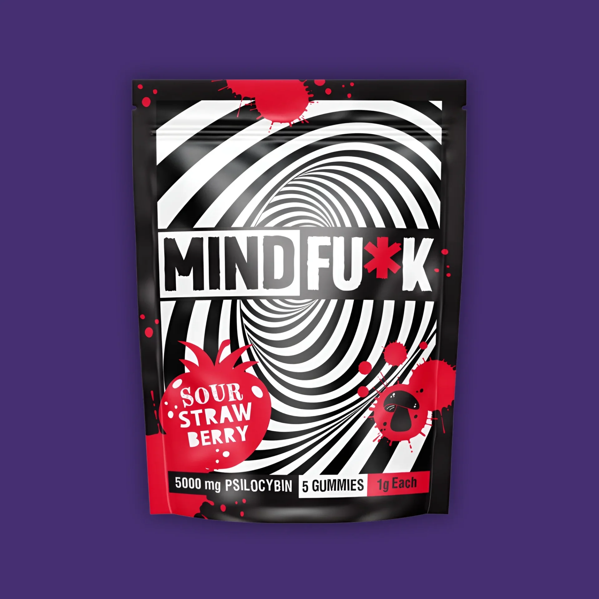 Indulge in the MindF*ck Sour Strawberry Gummies. | Mush.City