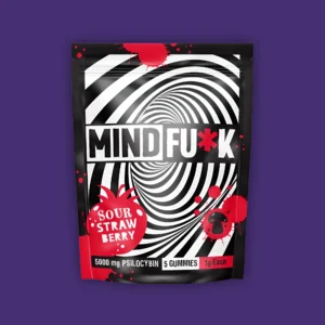 Indulge in the MindF*ck Sour Strawberry Gummies. | Mush.City