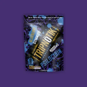 A close up of a Tripnotik Blueberry Gummies package. | Mush.City